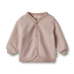 Wheat wool fleece Cardigan - Dry rose